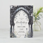 Invitation Porte de jardin fleuri gothique Pagan Handfasting (Debout devant)