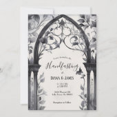 Invitation Porte de jardin fleuri gothique Pagan Handfasting (Devant)
