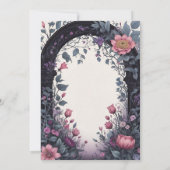 Invitation Porte de jardin fleuri rose gothique Pagan (Dos)