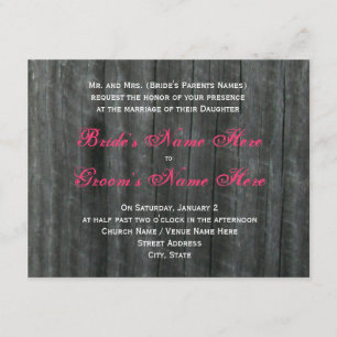 Invitation Porte de la grange et Rose rose chaud