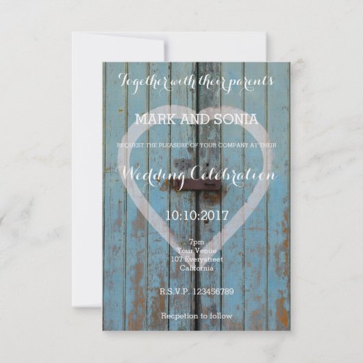 Invitation Porte de la grange rustique (Dos)