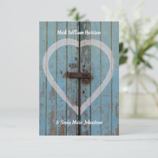 Invitation Porte de la grange rustique (Debout devant)