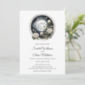 Invitation Porte de la lune de Boho foncé Jardin Rose blanche (Debout devant)