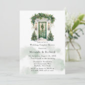 Invitation Porte de l'église de Noël Mariage d'hiver Couple D (Debout devant)