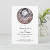 Invitation Porte de lune de Boho foncé Jardin rose rose rose  (Debout devant)