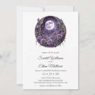 Invitation Porte de lune de Boho foncé Jardin Rose violet à l