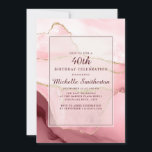 Invitation Porte de marbre rose bordeaux or 40e anniversaire<br><div class="desc">Elégante et élégante rose,  bordeaux,  et doré marbre / agate 40e anniversaire invitation pour les femmes. Le texte est personnalisable,  alors faites-le vous-même. Contactez-nous pour obtenir de l'aide sur la personnalisation ou pour demander des produits correspondants.</div>