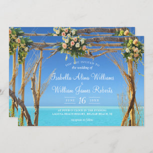 Invitation Porte de mariage de plage d'été florale