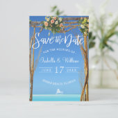 Invitation Porte de mariage de plage d'été florale Enregistre (Debout devant)