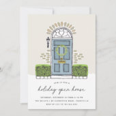 Invitation Porte de Noël bleue | Holiday Open House (Devant)