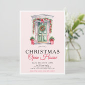 Invitation Porte de Noël moderne Open House Party (Debout devant)
