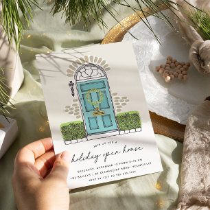 Invitation Porte de Noël sarcelle Maison ouverte pour les F