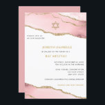 Invitation Porte de Parties scintillant rose et or, invitatio<br><div class="desc">Ce design moderne dispose d'une belle bordure d'agate et de votre texte personnalisé. Utilisez le formulaire modèle pour ajouter votre texte. Les menus d'édition avancés,  accessibles en choisissant "customiser plus loin",  vous permettront de modifier les polices,  les couleurs et la disposition.</div>