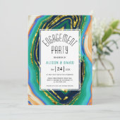 Invitation Porte de pêche bleu vert, partie de fiançailles de (Debout devant)