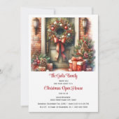 Invitation Porte d'entrée festive Maison ouverte de Noël  (Devant)