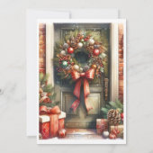 Invitation Porte d'entrée festive Maison ouverte de Noël  (Dos)