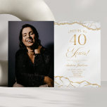 Invitation Porte d'or blanc photo 40e fête d'anniversaire<br><div class="desc">C'est une élégante Porte d'Or Blanc Personnalisée Photo 40e Anniversaire Fête Invitation!</div>