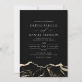 Invitation Porte d'or noir Élégant Mariage moderne (Devant)