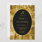Invitation Porte en marbre d'or 21e anniversaire (Devant)