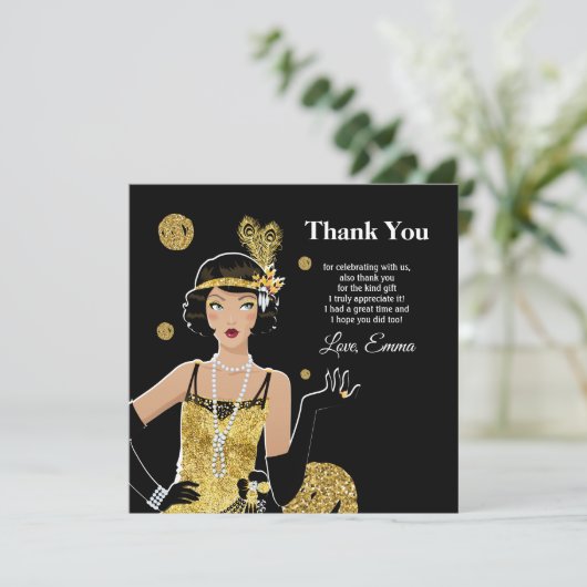 Invitation Porte fille 1920 flapper, Art Déco (Debout devant)