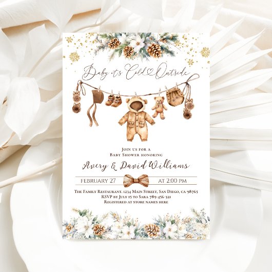 Invitation Porte-lingeLigne froide Baby shower extérieur