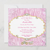 Invitation Porte magique Princesse Baby shower rose (Dos)