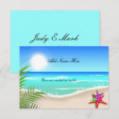 Invitation Porte-nom de table avec étoile de mer colorée de p (Devant / Derrière)