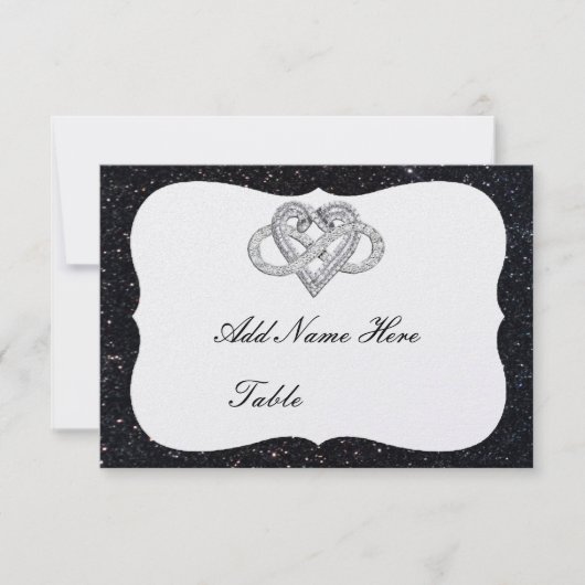 Invitation Porte-nom de table en forme de cœur à l'infini ave (Devant)