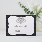 Invitation Porte-nom de table en forme de cœur à l'infini ave (Debout devant)