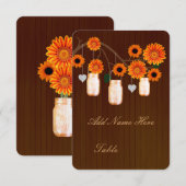 Invitation Porte-nom de table en pots de maçon orange rustiqu (Devant / Derrière)