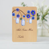 Invitation Porte-nom de table en pots Mason Bleu Rustique de  (Debout devant)