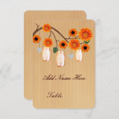 Invitation Porte-noms de table en pots Mason Orange Rustique  (Devant / Derrière)