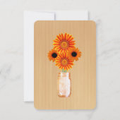 Invitation Porte-noms de table en pots Mason Orange Rustique  (Dos)