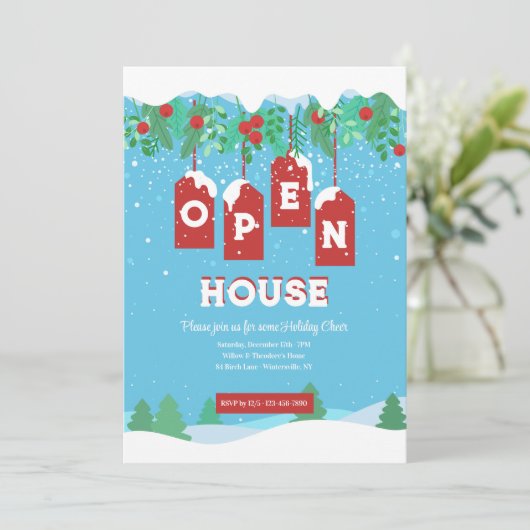 Invitation Porte ouverte d'hiver (Debout devant)