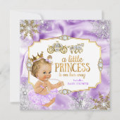 Invitation Porte Princesse Baby shower Blonde pourpre (Devant)