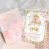 Invitation Porte-princesse mexicaine rose or Premier annivers