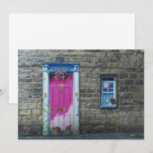 Invitation Porte Rose (Devant / Derrière)