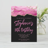 Invitation Porte rose et or Black Bold 16e anniversaire (Debout devant)