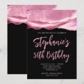 Invitation Porte rose et or Black Bold 50e anniversaire (Devant / Derrière)