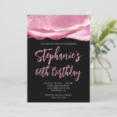 Invitation Porte rose et or Black Bold 60e anniversaire (Debout devant)