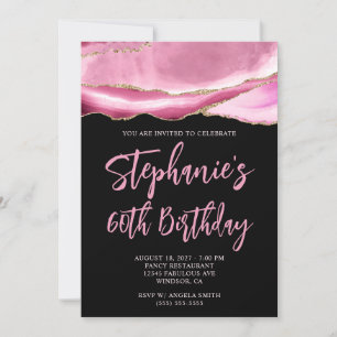 Invitation Porte rose et or Black Bold 60e anniversaire