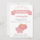 Invitation Porte rose mignon | Parti Anniversaire de enfant (Devant)