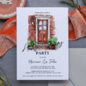 Invitation Porte Rouge Avant Et Briques Maison Fête De Réchau