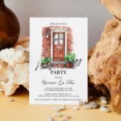 Invitation Porte Rouge Avant Et Briques Maison Fête De Réchau