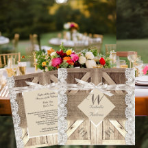 Porte Rustique Mariage Dentelle Bois Burlap Écritu