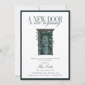Invitation Porte Verte Rustique Maison Maison neuve (Devant)
