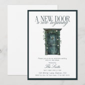 Invitation Porte Verte Rustique Maison Maison neuve (Devant / Derrière)