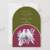 Invitation Portes Anneaux Olive Vert Bourgogne Jaune Arc (Devant)