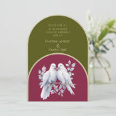 Invitation Portes Anneaux Olive Vert Bourgogne Jaune Arc (Debout devant)