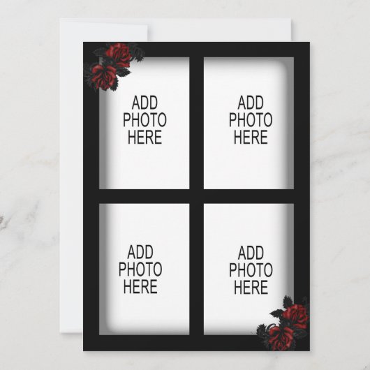 Invitation Portes de fer de roses goth Ajouter quatre images (Dos)